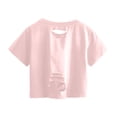 thumbnail image 3 of Pink XL WIZUTIZ Womens Blouse up to 65% Off Plain Basic Fluffy Loose Fit Shirts Solid Work Out Crew Neck Tops Lightweight Ladies Tshirt Pure Colour Cotton Blend Tee Oversize Short Sleeve T-shirt Blou, 3 of 3