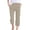 Khaki, variant on Women's Solid Plain Weave Breathable 7/8 Pants Beige XL