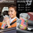 thumbnail image 5 of Modern 30oz Handheld Travel Tumbler with Handle – Double Wall Stainless Steel Insulated Cup, Flip Straw Lid, Leak-Proof & BPA-Free for Hot and Cold Drinks – Durable Coffee & Juice Mug White, 5 of 7