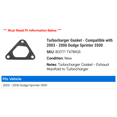 thumbnail image 2 of Turbocharger Gasket - Compatible with 2003 - 2006 Dodge Sprinter 3500 2004 2005, 2 of 2