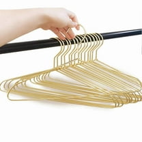 10 Pcs Clothes Hangers Heavy Duty Metal Strong Non-slip Clothing Coat Hanger For Bedroom( B : Gold )