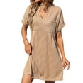 thumbnail image 1 of QIPOPIQ Women's Regular Short-Sleeve v-Neck Swing Dress Clearance, 1 of 7