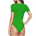 thumbnail image 4 of Balery Green Women's Short Sleevee Crew Neck Bodysuit Tops Short Sleeve Tops Basic-Large, 4 of 9