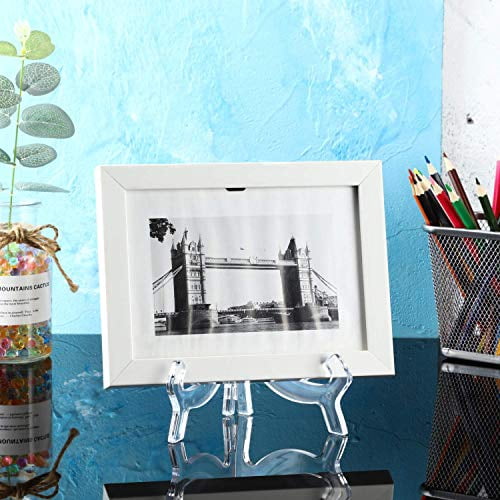 6 Pack Clear Acrylic Easel Stands, 7 Inch Display Stands for Plates, Photos, Picture Frames, Books, and Decorative Items