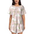 thumbnail image 1 of Fotbe Rabbit Conjunto de Pijama Estampado para Mujer, 2 Piezas, Ropa de Dormir con Camiseta de Manga Corta y Shorts Suaves-XX-Large, 1 of 6