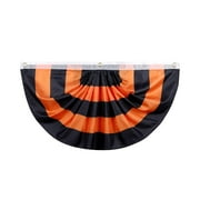Xsylife Halloween Flag, Fan Shape Contrast Color Pleated Bunting Party Favor Photo Props for Halloween Themed Party Supplies