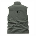 thumbnail image 3 of Men's Thin Sports Multi-bag Mountaineering Outdoor Sleeveless Cargo Vest Jacket Loose Casual Outwear, 3 of 3
