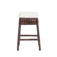 thumbnail image 7 of Bali 25.5" Bohemian Basics Rattan Backless Counter Stool, White Cushion with Dark Brown Woven Frame, 7 of 7