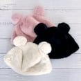 thumbnail image 6 of Wrapables Faux Fur Fluffy Bear Ears Winter Beanie Hat, White, 6 of 7