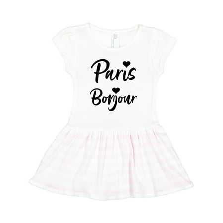 

Inktastic Paris Bonjour with Hearts Gift Toddler Girl Dress