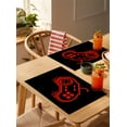 thumbnail image 4 of Game Theme Placemats Set of 6 Red Game Controller Modern Lines Heat Insulation Washable Place Mats, Rustic Non-Slip Table Mats for Dining Table Party Kitchen Decor,13x19 Inch, 4 of 4