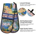 thumbnail image 2 of Yayeee Double Oven Mitt Kitchen Heat Resistant Baking 35" x7" Quilted Glove, Blue Window, 2 of 6