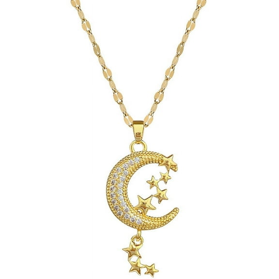 Necklace for Women/Men, 18K Gold Plated Square/Oval/Coin/Heart/Crescent Moon Islamic Pendant Necklace Muslim Jewelry with Chain