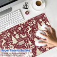 thumbnail image 4 of Long Mouse Pads for Desk,Colorful Christmas Striped Pattern Desk Mats on Top Of Desks, Desk Mouse Pad Extra Large with 3mm Non-Slip Base and Stitched Edge for Gaming,Office,Work,Home 31.5x11.8in, 4 of 5