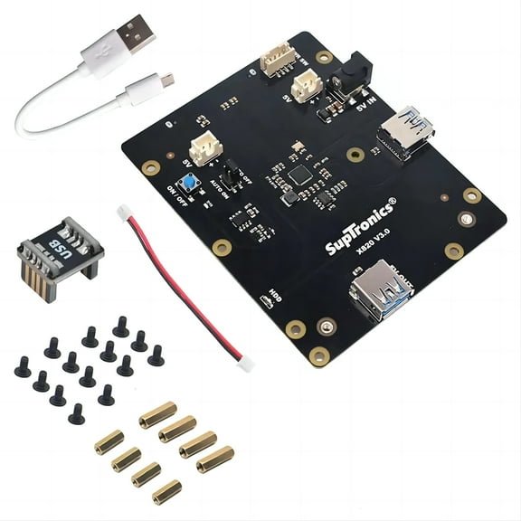 52Pi X820 V3.0 2.5 SATA HDD/SSD Shield Expansion Board Kit for Raspberry Pi 1 Model B /2B/3B/B