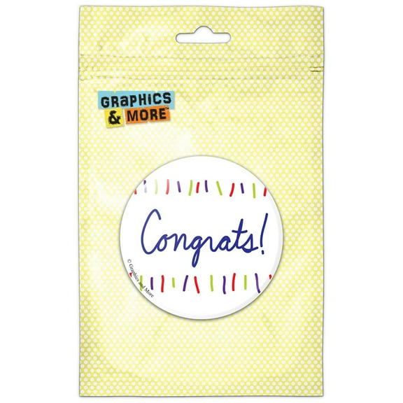 Congrats! Congratulations Colorful Refrigerator Button Magnet