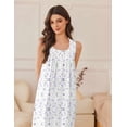 thumbnail image 4 of Ekouaer Nightgowns for Women Cotton Long Night Gown Sleeveless Sleep Dress Victorian Nightdress Ladies Sleepwear, 4 of 6