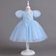 thumbnail image 5 of Vestido de niña de un año con flores y mangas abullonadas, elegante, falda corta de malla abullonada, vestido de princesa para niñas, 5 of 5