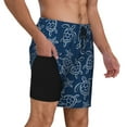 thumbnail image 3 of Haiem Sea Turtle Mens Swim Trunks with Compression Liner 2 in 1 Swimming Shorts Stretch Swimwear Quick Dry,Board Shorts-Small, 3 of 9