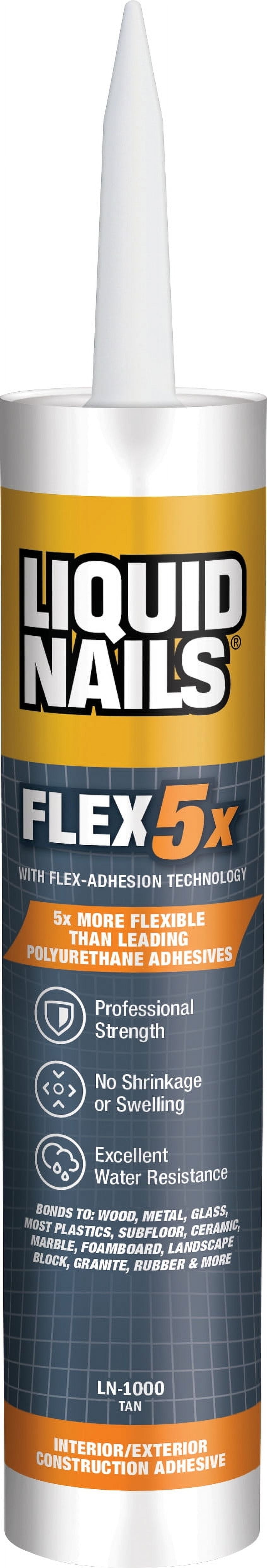(4 pack) Liquid Nails Flex 5x 10 oz Interior & Exterior Construction Adhesive