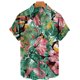 thumbnail image 3 of Camisa hawaiana con estampado 3D de flamencos de jungla tropical para hombre, blusa holgada de manga corta de verano estilo urbano de estilo Harajuku con solapa y botones, 3 of 5