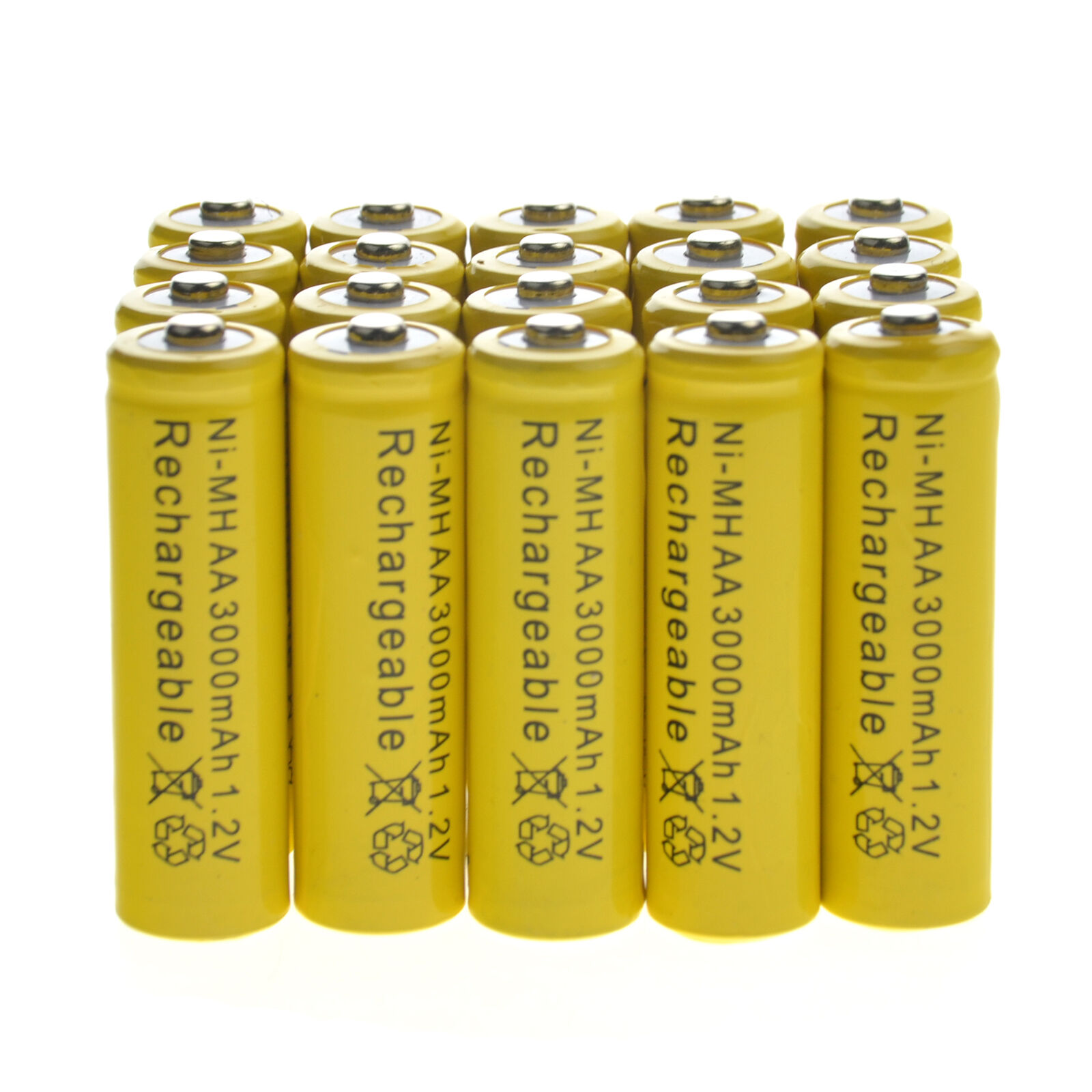 Buy 20 Pack AA Rechargeable Batteries NiMH 3000mAh 1.2v Garden Solar