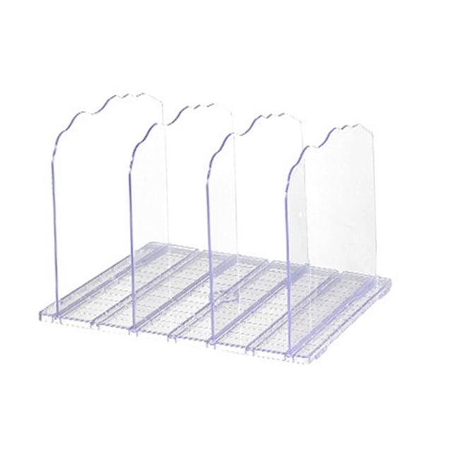 Separador de estantes para armarios, separador de estantes multifuncional para cocina, oficina, despensa, accesorios para camisas, organizador de 4 filas y claro