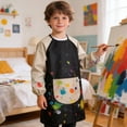 thumbnail image 2 of KHONTS Kids Waterproof Apron Kids Artist Smock Paiting Art Aprons Chef Baking Apron Classroom Craft Apron,Size 3-12 Years Black3 M, 2 of 5