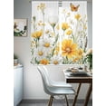 thumbnail image 3 of Yellow Spring Floral Sheer Curtains 63 Inch Length 2 Panels Set, Summer Daisy Pastoral Botanical Voile Window Treatment Rod Pocket Curtains Sheers Drapes for Bedroom/Living Room/Kitchen 52x"63"x2, 3 of 7