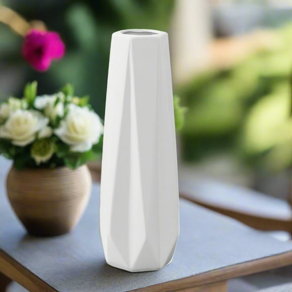 Dixie Ceramic Round Geometric Belly Vase