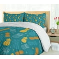 thumbnail image 4 of Ambesonne Teal Green Duvet Cover Set, Modern Summer Pineapples, 2-Calking, Teal Apricot Pale Orange, 4 of 6