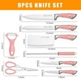 thumbnail image 6 of 9PCS Pink Kitchen Knife Set Stainless Steel Hollow Handle Chef Knives Complete Set, 6 of 10