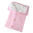 thumbnail image 1 of Saco de dormir de terciopelo para bebé, saco de dormir con botones para cochecito de bebé de punto de lana, 1 of 5