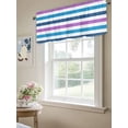 thumbnail image 6 of Valances for Windows Blue Purple White Striped Rod Pocket Cafe Window Treatments Valance Curtains for Kitchen Bathroom Laundry Basement Windows 42"x12", 6 of 9