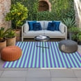 thumbnail image 2 of Violet Color Outdoor Rug for Patio/Deck/Porch, Non-Slip Large Area Rug 5 x 7 Ft, Geometric Green Vertical Striped Modern Indoor Outdoor Rugs Washable Area Rugs, Reversible Camping Rug Carpet Runner, 2 of 8