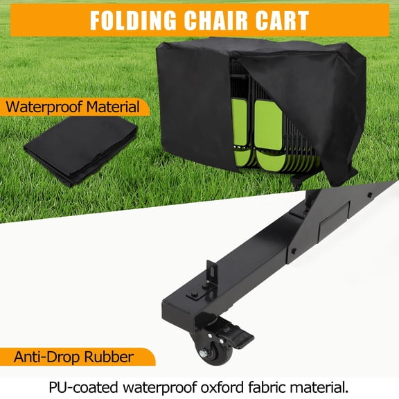 Yeshouse Folding Chair Rack 2 Tier Folding Chair Cart, Heavy Duty Metal FoldingChair Storage Dolly