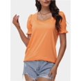 thumbnail image 3 of Tops for Women Summer Casual Ruffle Trim Sleeve Square Neck T Shirts, 3 of 6