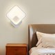 thumbnail image 4 of Lámpara de pared pequeña para interiores, lámpara de noche redonda simple, lámparas decorativas creativas para pasillo, dormitorio, mesita de noche (cuadrado blanco), 4 of 4
