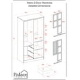 thumbnail image 4 of 100% Solid Wood Metro 2-Door Wardrobe with Mirrored Door, 4 of 4