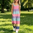 thumbnail image 4 of Hduncf Girls Sleeveless Jumpsuits Casual Spaghetti Strap Romper with Side Pockets Teen Girls Wide Leg Jumpsuit Summer Outfits Pink 11-12 Years, 4 of 9