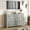 Gray, variant on 55" Modern Buffet Cabinet - Minimalist Sideboard with 3 Drawers & 4 Doors, Adjustable Shelves Storage Console for Kitchen, Dining & Living Room