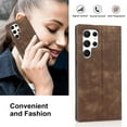 thumbnail image 4 of TECH CIRCLE Samsung S22 Ultra Wallet Case, RFID Blocking Credit Card Holder PU Leather Magnetic Flip Stand Case for Samsung Galaxy S22 Ultra,Brown, 4 of 10