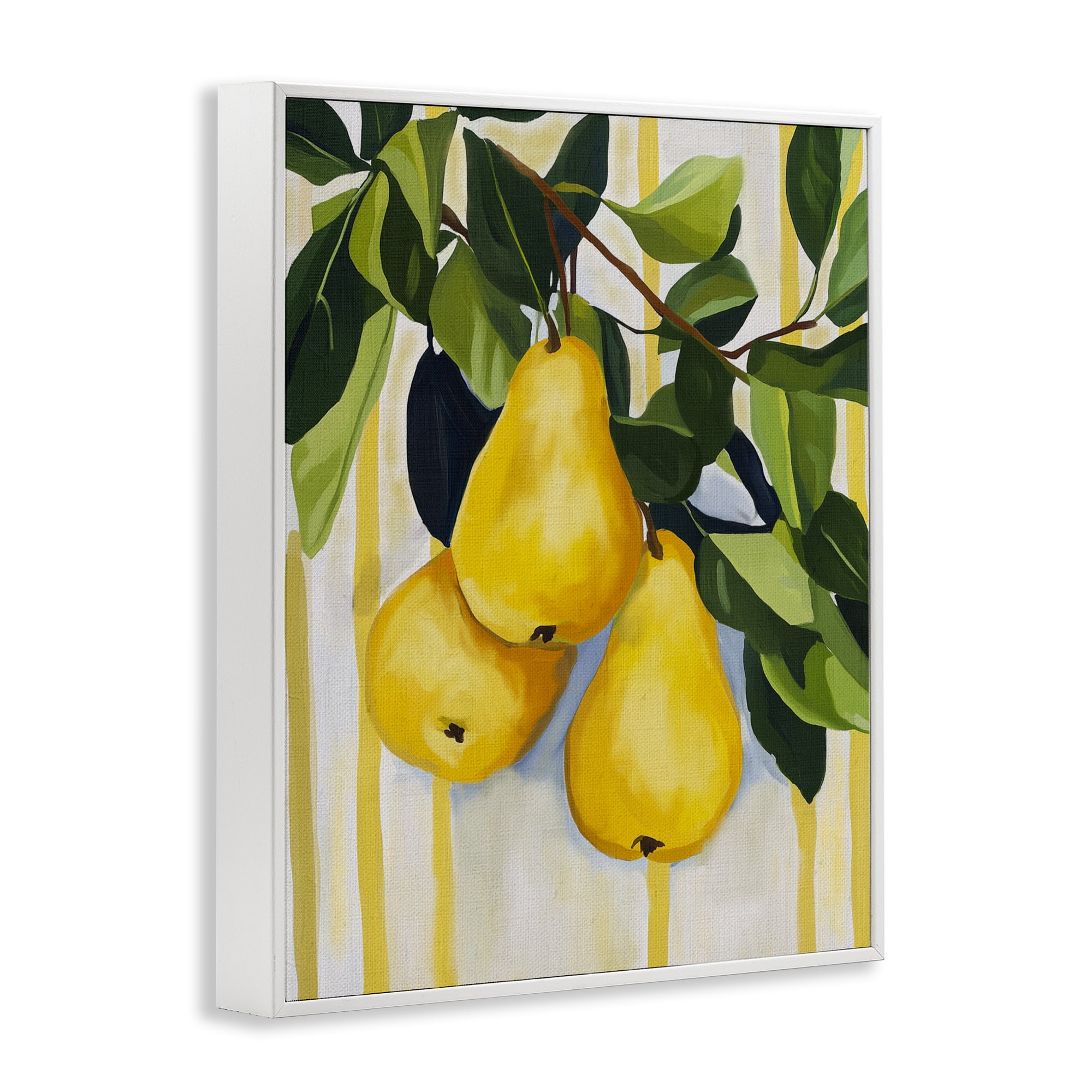 Stupell Industries Pears on Lush Branch White Framed Giclee Art, design by Yen
