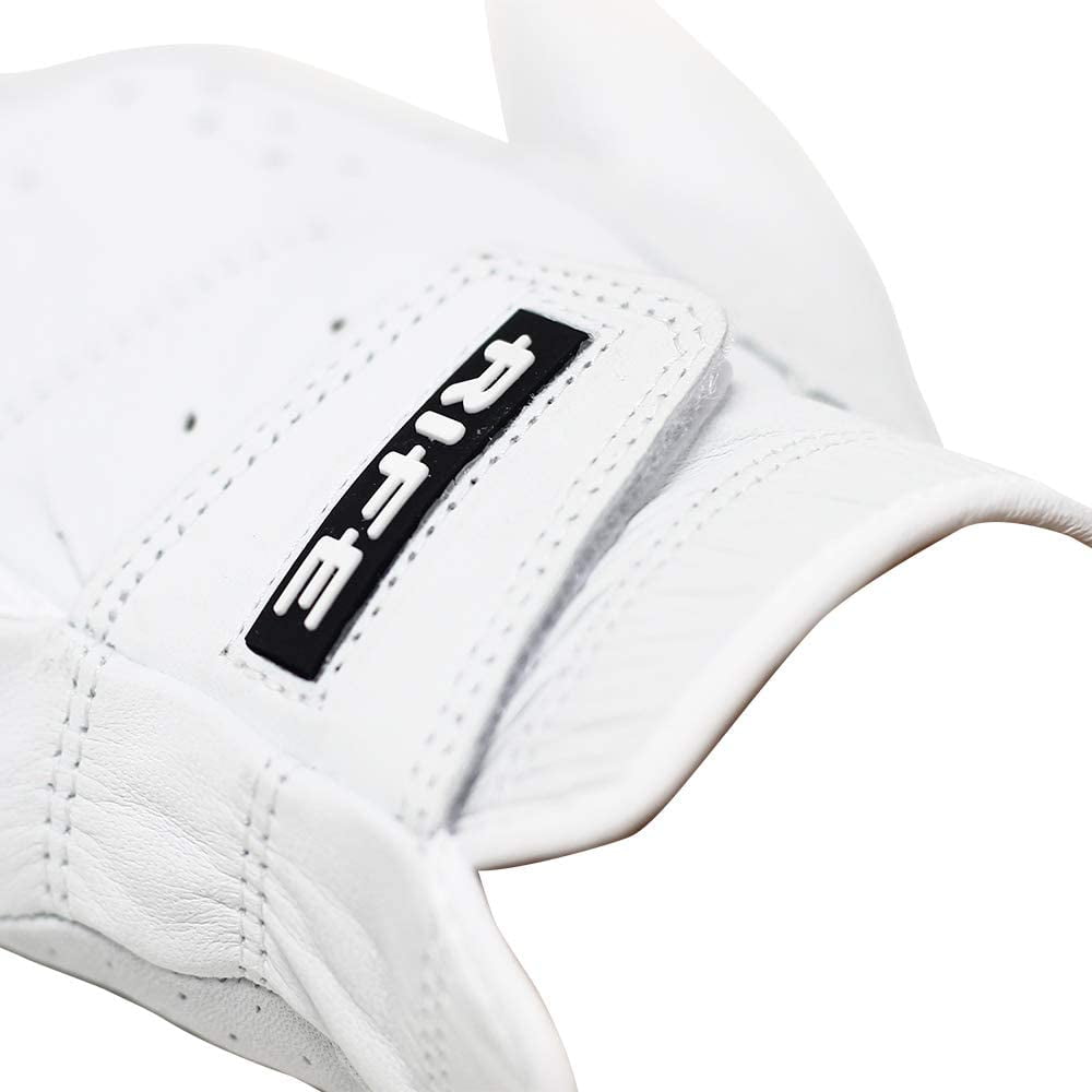 Rife Golf Mens Pro Tour White Super Premium Cabretta Leather Golf Gloves Comfort Fit Breathable Ventilation for Maximum Feel - 9 Pack (Medium, Left)