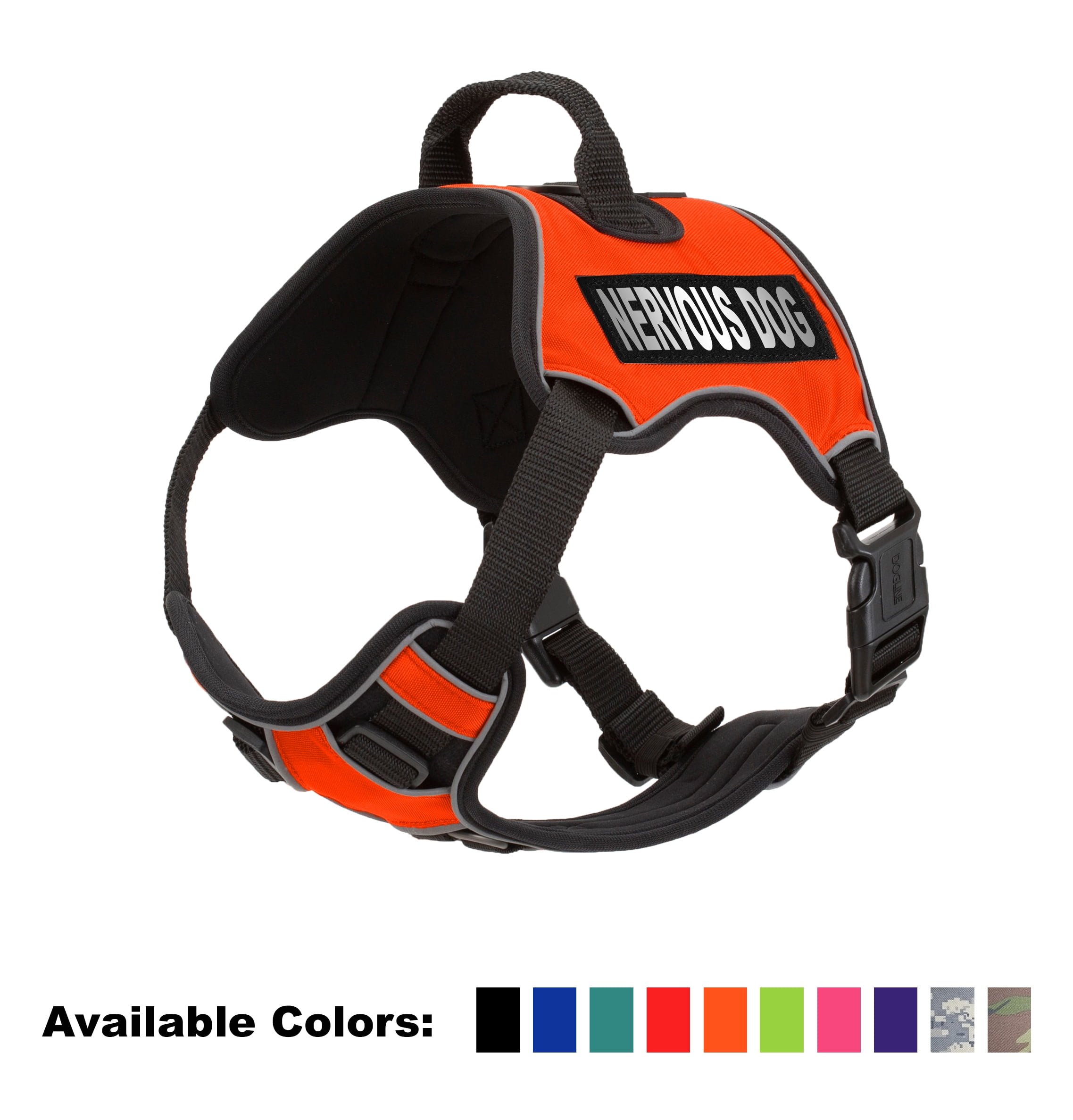 DogLine Nervous Dog No Pull Dog Harness With Reflective Removable Patches Soft Comfortable DogLine Nervous Dog No Pull Dog Harness With Reflective Removable Patches Soft Comfortable