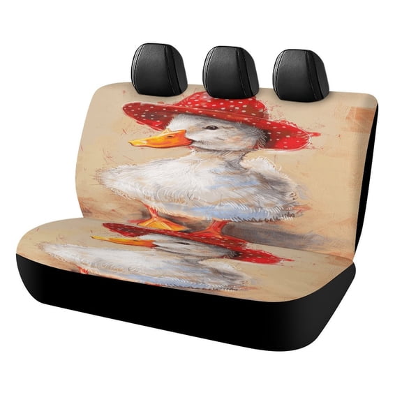 Cute Duck Hat Art Car Accessories Bench Seat Covers for Cars Print Car Seat Protector Cover for Rear Universal Fit