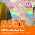 thumbnail image 6 of Allytechgroup Shockproof Case for Apple iPad A16 11th Generation 11" 2025/ iPad 10th Generation 10.9" 2022, Colorful Design Kids Friendly Hand Strap Shoulder Strap Rotating Kickstand Rugged Cover, 6 of 7