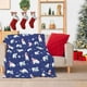 thumbnail image 3 of Manta navideña de felpa de lujo con diseño de copos de nieve, gnomo, Papá Noel, árbol de Navidad, manta navideña para sofá, mantas ligeras, suaves y cálidas para sofá, cama, sala de estar en otoño e, 3 of 8