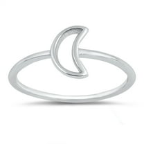 CHOOSE YOUR COLOR Moon Dainty Mystical Ring .925 Sterling Silver Band Jewelry Female Male Size 9