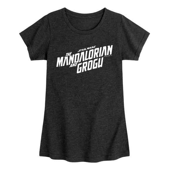 The Mandalorian And Grogu - White Movie Logo - Youth Girls Fitted Short Sleeve T-Shirt
